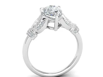 Engagement ring Tina pear 3D print model