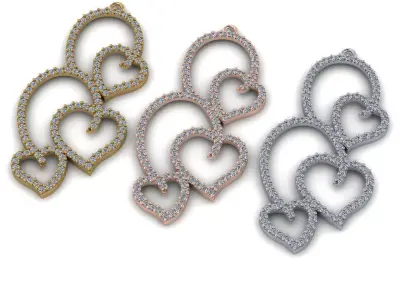 free jewelry love heart pendant  Free 3D print model