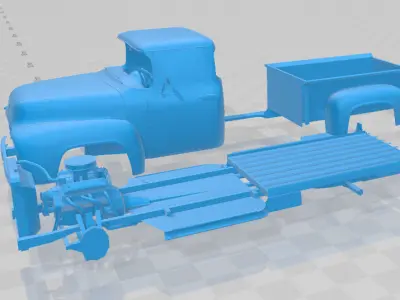 1956 F100 Pickup Truck - Separate Parts 3D Model 3D print model