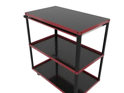 Workshop Service Trolley  with Open Shelving 3D model