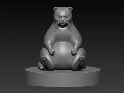 Funny cat with stand meme 3D print model