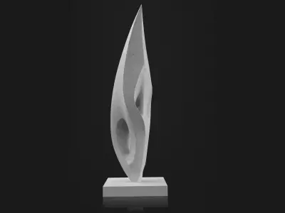 Abstract modern sculpture 020 Low-poly 3D model