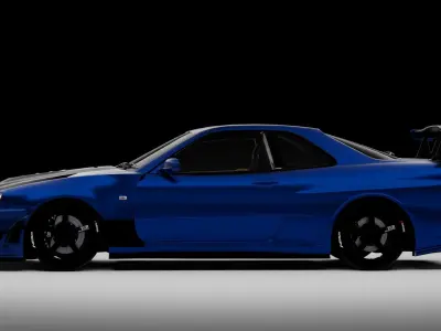 Nissan Skyline GTR R34 3D model by edwin-blend