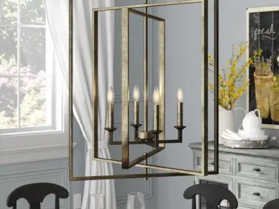 Haile Light Candle Style Geometric Chandelier - 2 Colour 3D model
