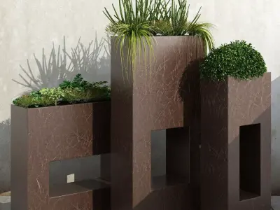 Plant modern planters for balconies and terraces 3D model