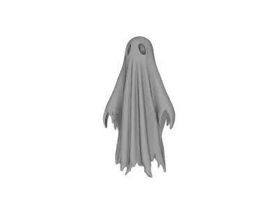 Halloween White Ghost 3D Printed Spooky Decorative Figurine 3D print model