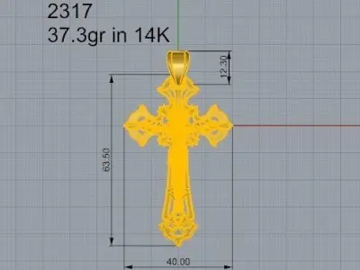 Cross Pendant 2317 3D print model
