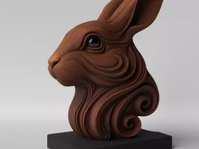 Minimalist Rabbit  Decoration 3D print model