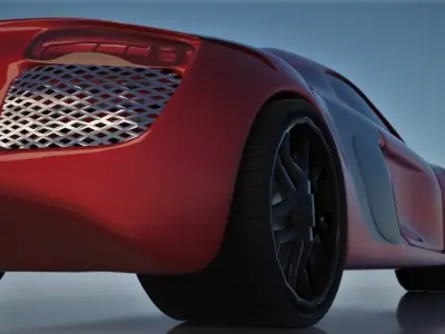 Audi R8 3d model  Low-poly 3D model