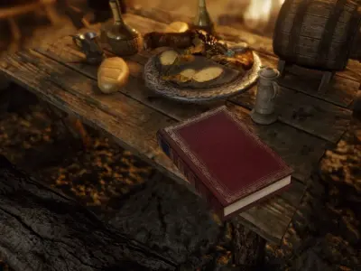 Old Book Medieval Free low-poly 3D model