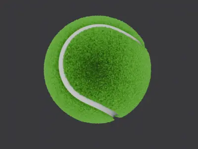 TENNIS BALL WITH HAIRS IN 3D 3D model