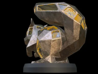 Steampunk Squirrel Low-poly 3D model
