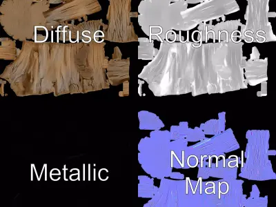 Rustic Wood Stump model pack Low-poly 3D model