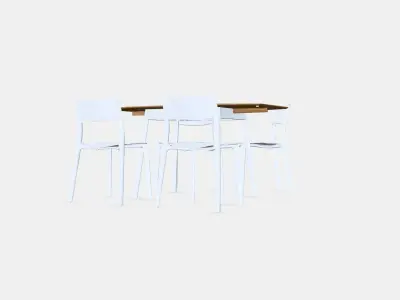 IKEA PS 2012 - JANINGE Table and 4 chairs Low-poly 3D model