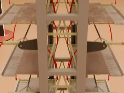 Lift Car Parking 3D Model Multi Level System Low-poly 3D model