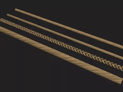Four pieces of rope 3D model