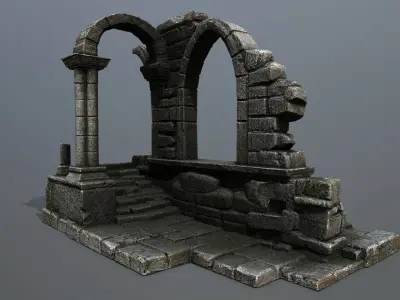 Ruin Gate Low-poly 3D model