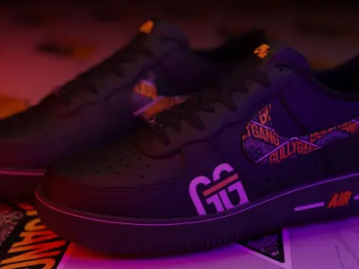  NIKE AIR FORCE 1 X GULLY GANG CONCEPT SNEAKERS 3D model