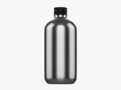 Bottle with cap metal medium 3D model