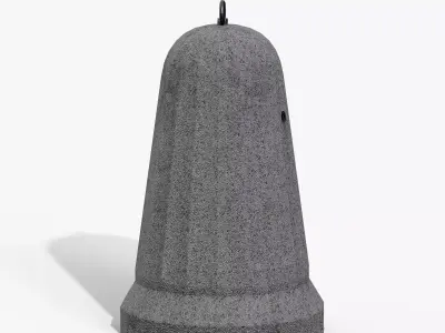 Concrete Bollard Low-poly 3D model