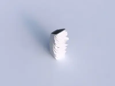 Vase bent rectangle with fine twisted organic cells 3D print model