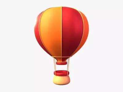 Hot Air Balloon 3D Illustration 3D model