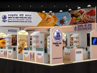 8mtr x 6mtr expo stall 2side open Exhibition Stand Design 3D model