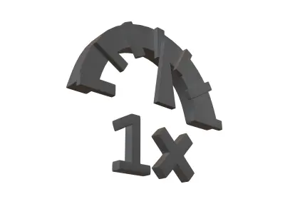 Speed 1 Symbol v1 001 Low-poly 3D model