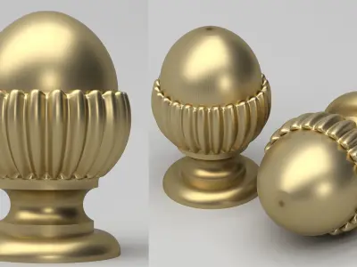 Carved Finial 3D model