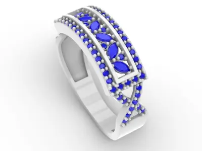 Jewelry Diamond Ring Model RG61 Free 3D print model