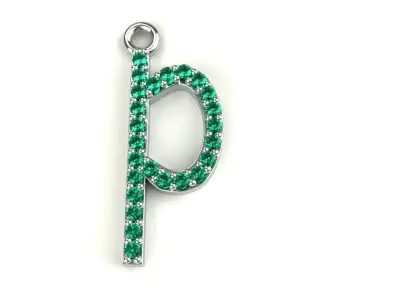 Diamond p Pendant Gold Silver Platinum Luxury Jewelry 3D print model