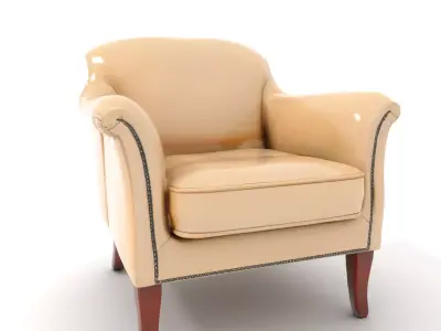 Elegant Beige Armchair model pack Low-poly 3D model
