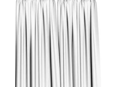 Grey window curtains  3D model
