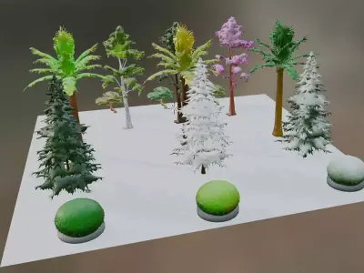 Stylized Forest Pack Low-poly 3D model
