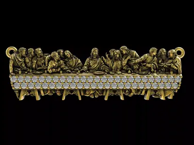 Round Diamond Encrusted Bradwinners Pendant 3D print model