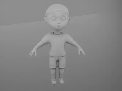 Cute Chibi Stylized 3D Cartoon Model 3D model