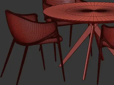 Dinning chair and table set27 3D model