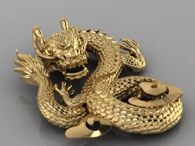 Dragon Pendant 3D print model 10