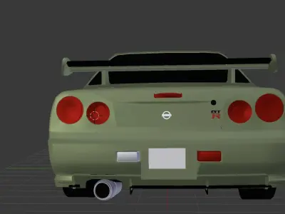 2002 Nissan Skyline GT-R Vspec II Nur Low-poly 3D model