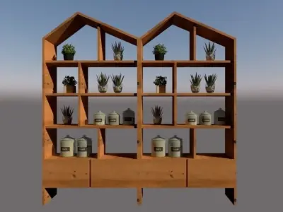CAFE  SHELE STYLE FOR ALL SPACE Free 3D model