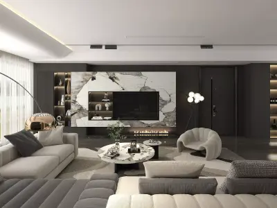 Living Room Scene 3D model