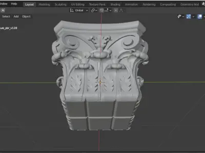 Column capital classic decorative ornament cnc 3d printing 02 3D print model