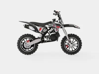 MXR 50cc Motorbike Black Low-poly 3D model