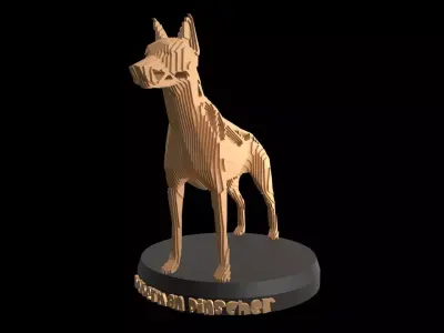 Parametric V Doberman Pinscher Low-poly 3D model