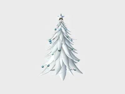 Christmas Tree 05 Snow White - Cartoon Interior Decoration Low-poly 3D model