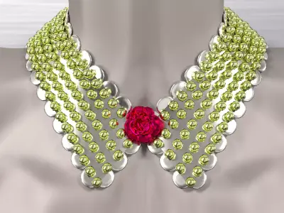 Collar accessories w beads 3D model