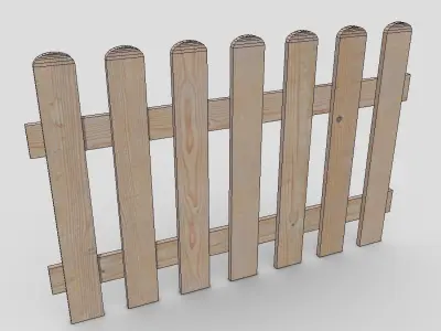CC0 - Wood Fence Free low-poly 3D model