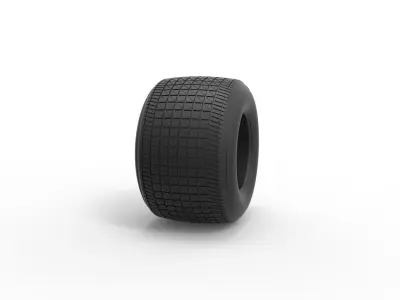 Dirt Sprint racing tire 25 Scale 1 to 25 3D print model