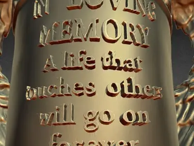 angel wing memorial vase decoration 3D print model