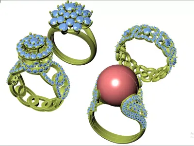 Collection 4 Rings 3 3D print model